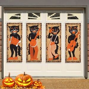 New Vintage Style Halloween Black Cat Scat Band Banners